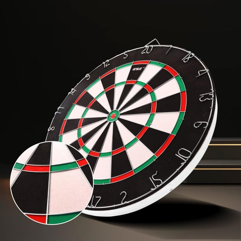 18-Inch Sisal-Style Bristle Dartboard Set with Six Steel-Tip Darts, Metal Hanging Bracket and Number Ring