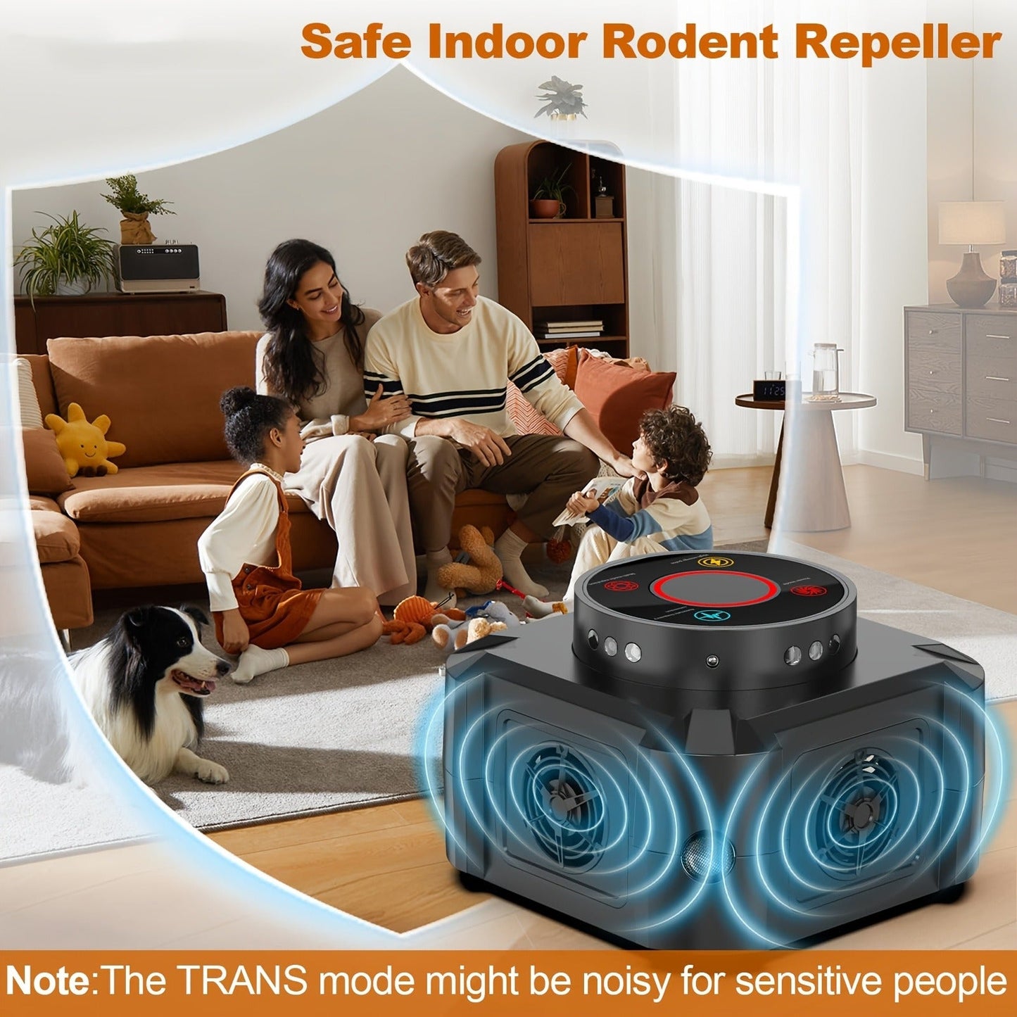 Four-Mode Ultrasonic Pest Control Device with 12 LED Strobes, Independent Switches and One or Two-Pack Options