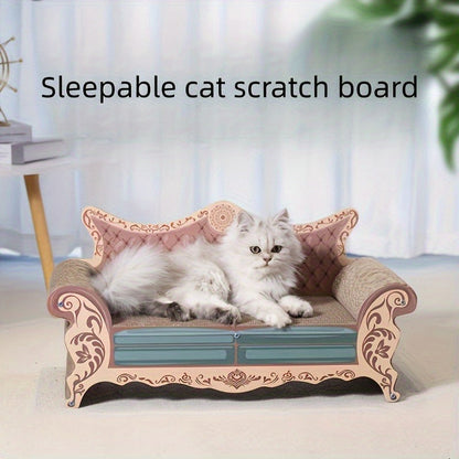 Cat Scratching Board Sofa – Chaise Longue Cat Bed with Anti-Scratch Protection | L-Shaped Vertical Scratcher, Wear-Resistant & Non-Shedding, Large Cat Furniture