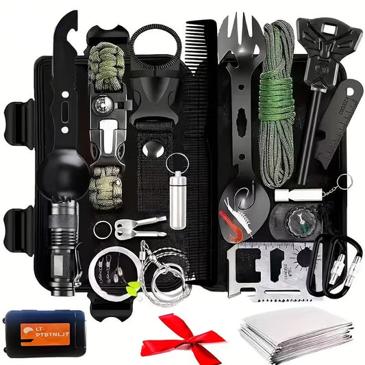 Tactical Knife Set 28-in-1 Survival Equipment – Men's Outdoor Tool Kit for Camping, Hunting, Fishing & Hiking | Perfect Father's Day Gift for Dad & Husband