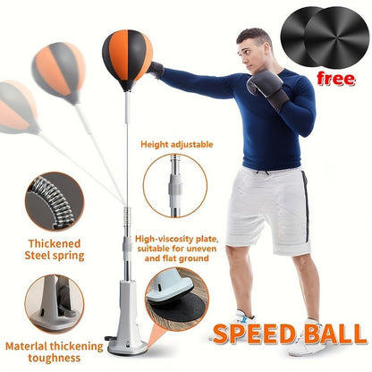 Adjustable Floor-Standing Boxing Reflex Ball with Four Equipment Options and 143–165 cm Height Range