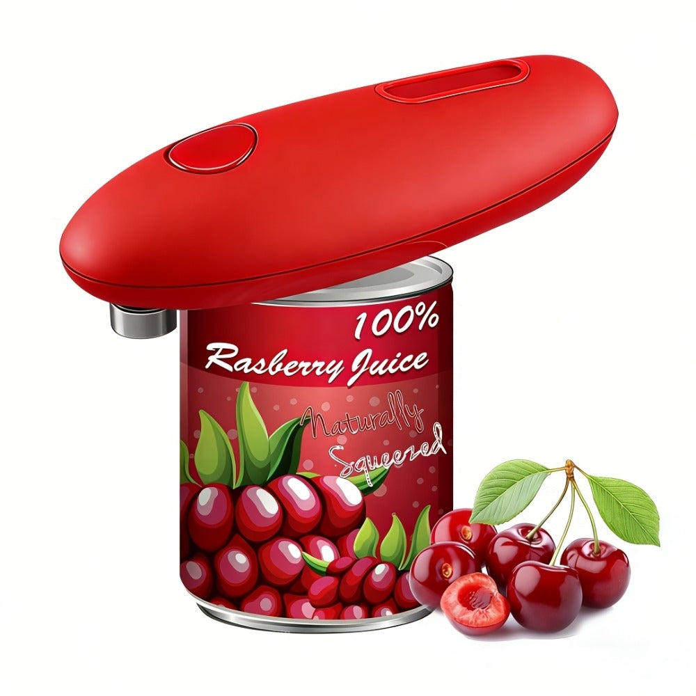 Electric Can Opener, One-Click Auto Shut-Off with Smooth Edge Cut — Safe & Easy for Elderly, Arthritis, Weak Grip | Fits All Round & Oval Cans | Great Gift for Home, Camping & Kitchen