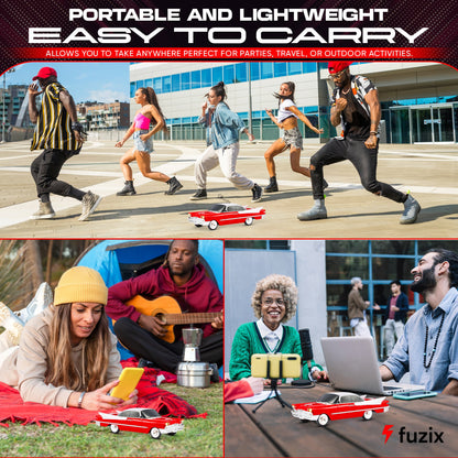 Portable Bluetooth Speaker Fuzix WS-1965 Retro Car with LED Lights, Mic, FM, AUX, USB and TF