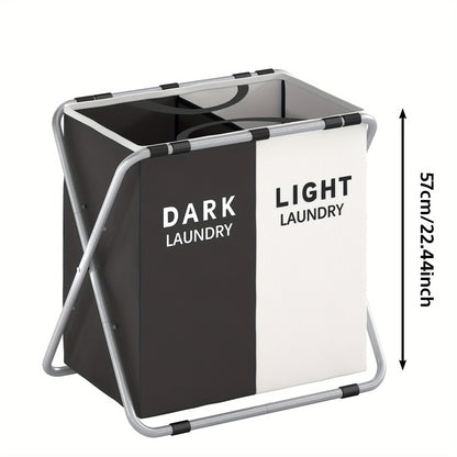 Fabric Laundry Sorter Hamper with Carry Handles in Two- or Three-Section Designs and 57 or 70cm Height Options