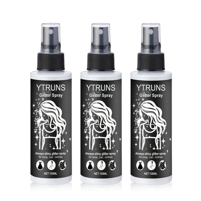 Two- or Three-Piece Body Glitter Spray Set for Hair and Skin in Source-Labeled Pack Options