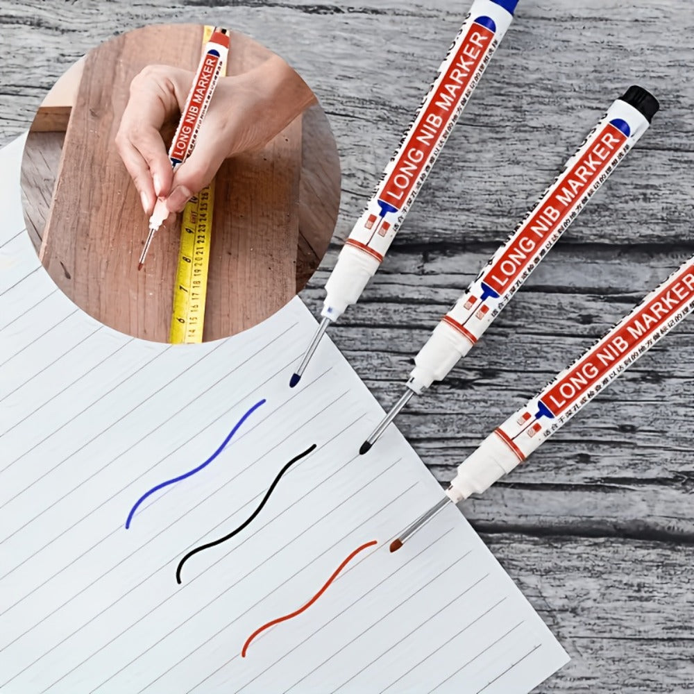 Deep Hole Marking Pens 29 Pack – Long Point Oil-Based Woodworking Markers, Multi-Color Red Blue Black Pencils for Wood, Ceramic, Tile & Bathroom Installation, Carpenter Marking Tool Set