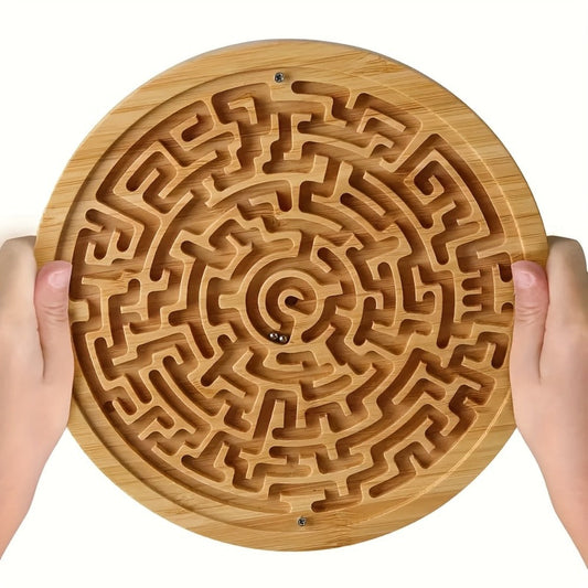 Wooden Maze Balance Board with Steel Ball – Brain Training Puzzle Game for Kids & Adults | Hand-Eye Coordination, Focus & Dexterity Skill Builder | STEM Gift for Boys & Girls Ages 6+, 1-Pack or 2-Pack