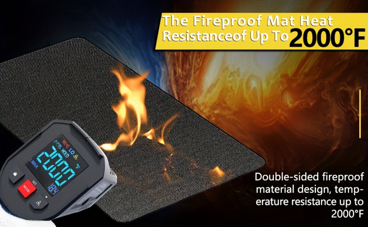 Grill Mat Fire Resistant BBQ Pad, Oversized Under Grill Mat 2000°F Heat Resistant, Oil-Resistant Deck Protector for Outdoor Grilling