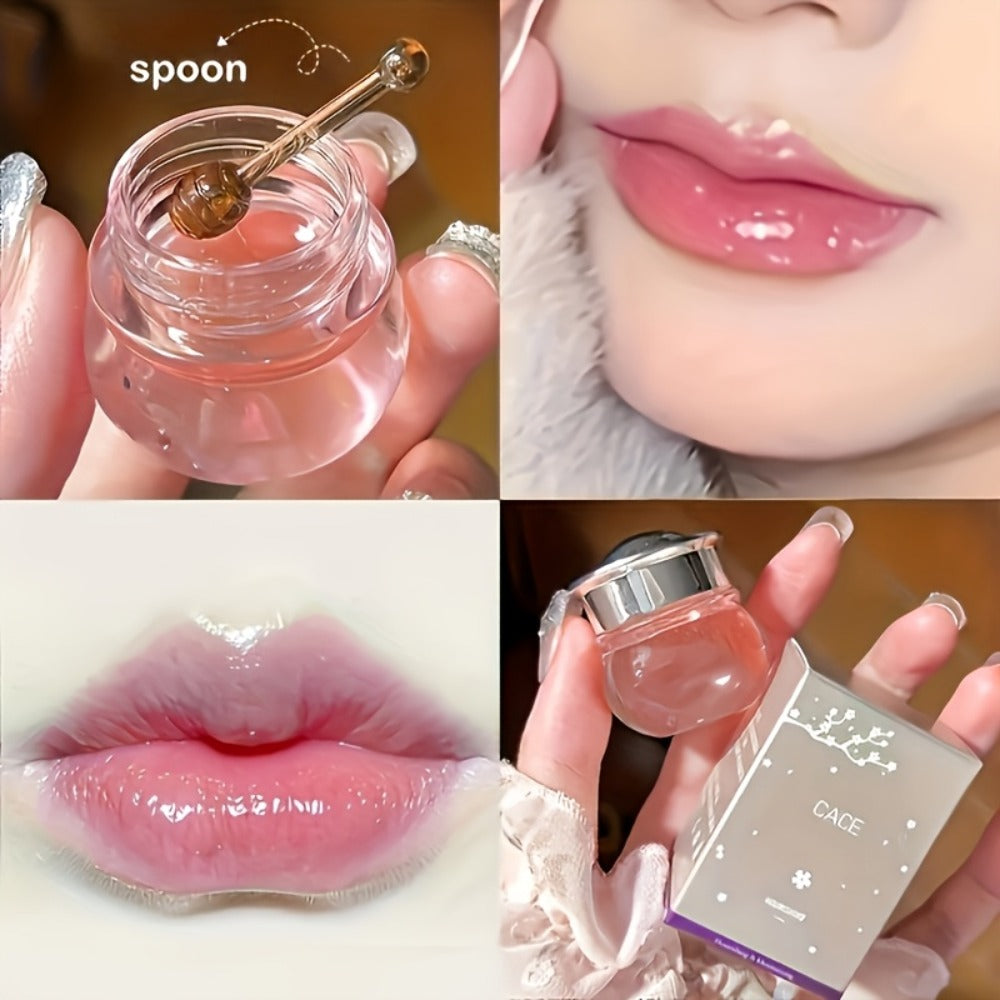 Three-Piece Squalane Lip Care Kit with Cherry Lip Balm, Lip Oil Primer and Overnight Mask for Daily Use
