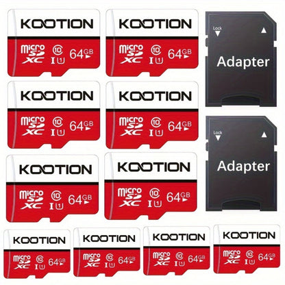 UHS-I C10 90MB/s Micro SD Card Bulk Pack with SD Adapter, TF Memory Card 5 or 10 Pack Full HD 1080P Recording for Smartphone Tablet Laptop Action Camera Dash Cam Drone Game Console – 512MB to 128GB
