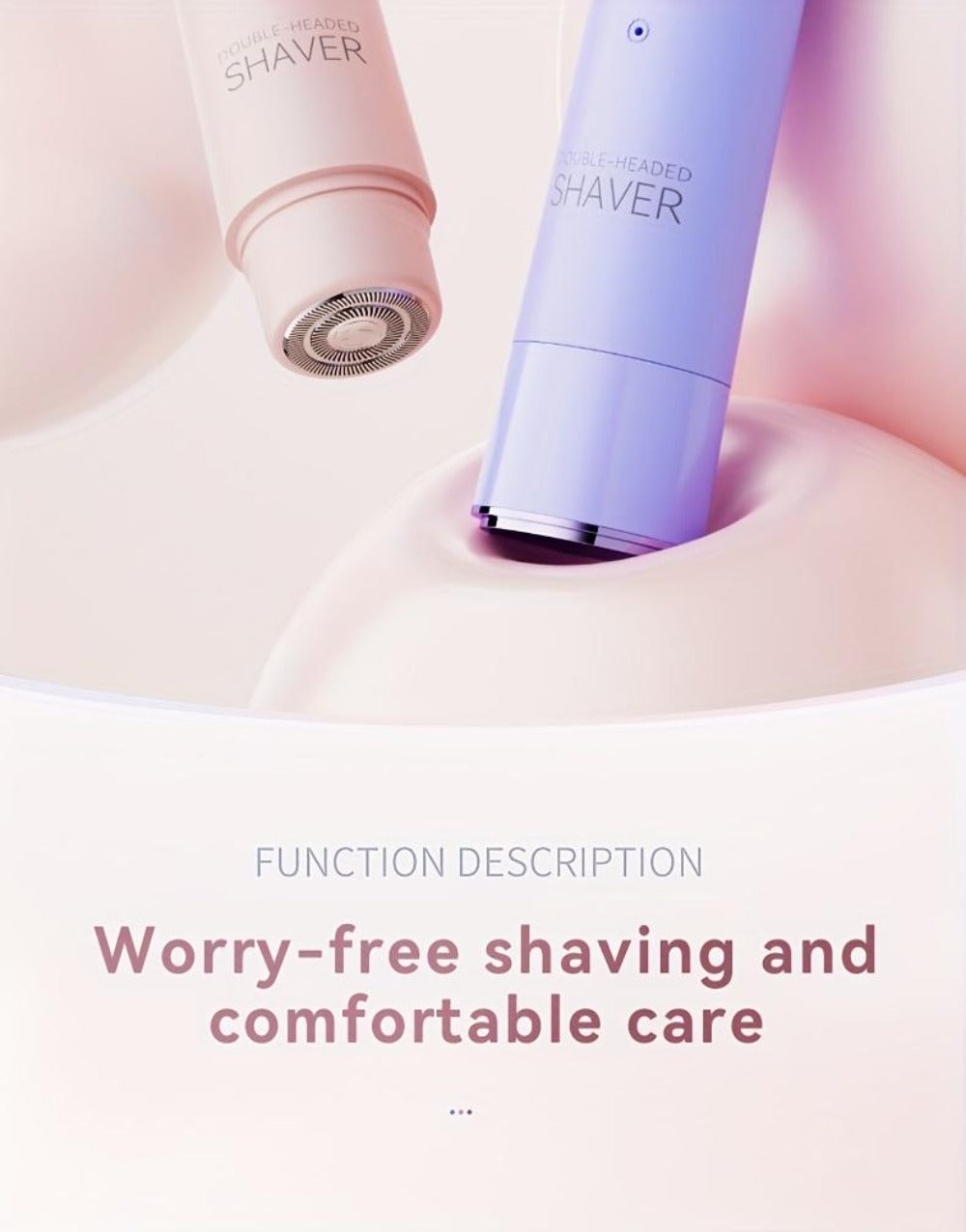 Electric Epilator for Women Double Head USB Rechargeable Painless Hair Removal Shaver Bikini Trimmer Body Private Area Grooming Device