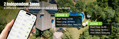 WiFi Sprinkler Timer 2 Zone Smart | App Control Garden Irrigation