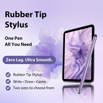 5-Piece Dual-Tip Stylus Pen Set with Metal Bodies, Two Rubber Tip Sizes and 10 Replacement Tips