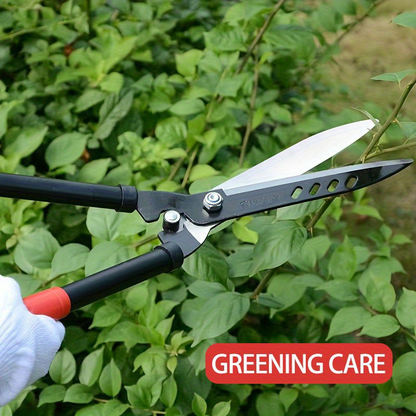 Long-Handle Hedge and Twig Shears, 20.4 Inches Overall with 10.8-Inch Blades and Red Grip Ends