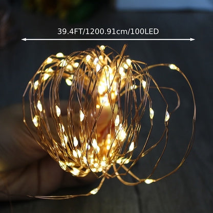 String Lights, 110-LED Solar Copper-Wire Fairy Lights with Eight Modes, Four Colors and 2-, 4- or 8-Pack Options