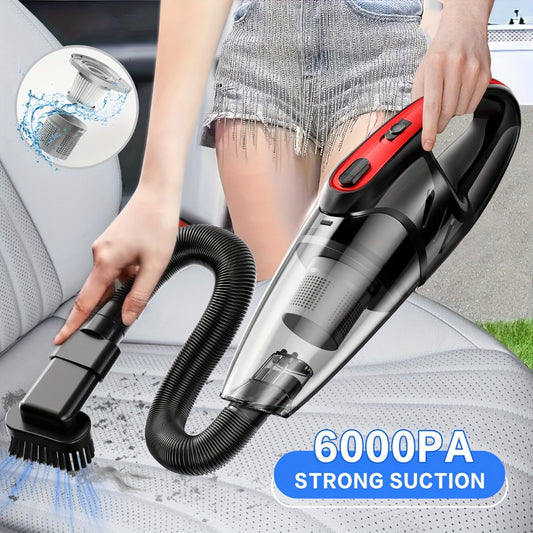 Cordless Handheld Car Vacuum Cleaner 6000PA - 2000mAh Rechargeable, Low Noise 40dB, 5 Accessories Included, Wireless Portable Auto Vacuum for Car Interior, Home & Pet Hair, Gift for Women, 6 Colors