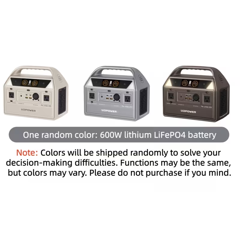 Portable Power Station 595Wh 600W with LiFePO4 Cell Pack, Nine Outputs, USB-C PD and 1200W Surge