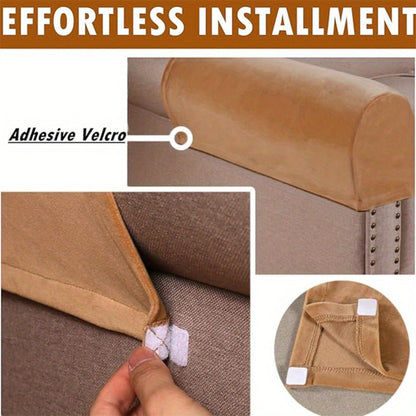 Stretch Armrest Covers for Chairs Sofa Couch 2 Pcs Spandex Elastic Arm Covers Slipcovers Plaid Pattern Furniture Protector for Living Room Recliner Armchair Home Decor
