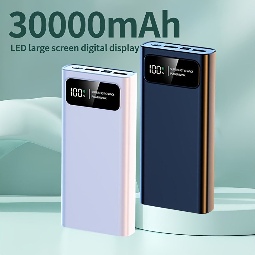 30000mAh Portable Charger with Bidirectional Fast Charging Dual USB & USB-C Power Bank High Capacity Battery Pack for iPhone Android Samsung Tablet Travel Outdoor Emergency