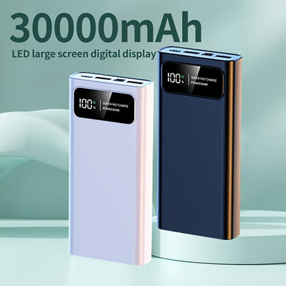 30000mAh Portable Charger with Bidirectional Fast Charging Dual USB & USB-C Power Bank High Capacity Battery Pack for iPhone Android Samsung Tablet Travel Outdoor Emergency