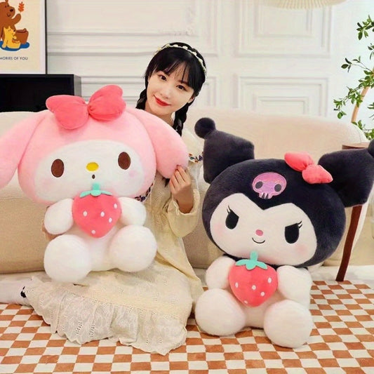 Plush Toy Strawberry-Holding Character Doll in 9.84-Inch Sitting Style with Two Source Options