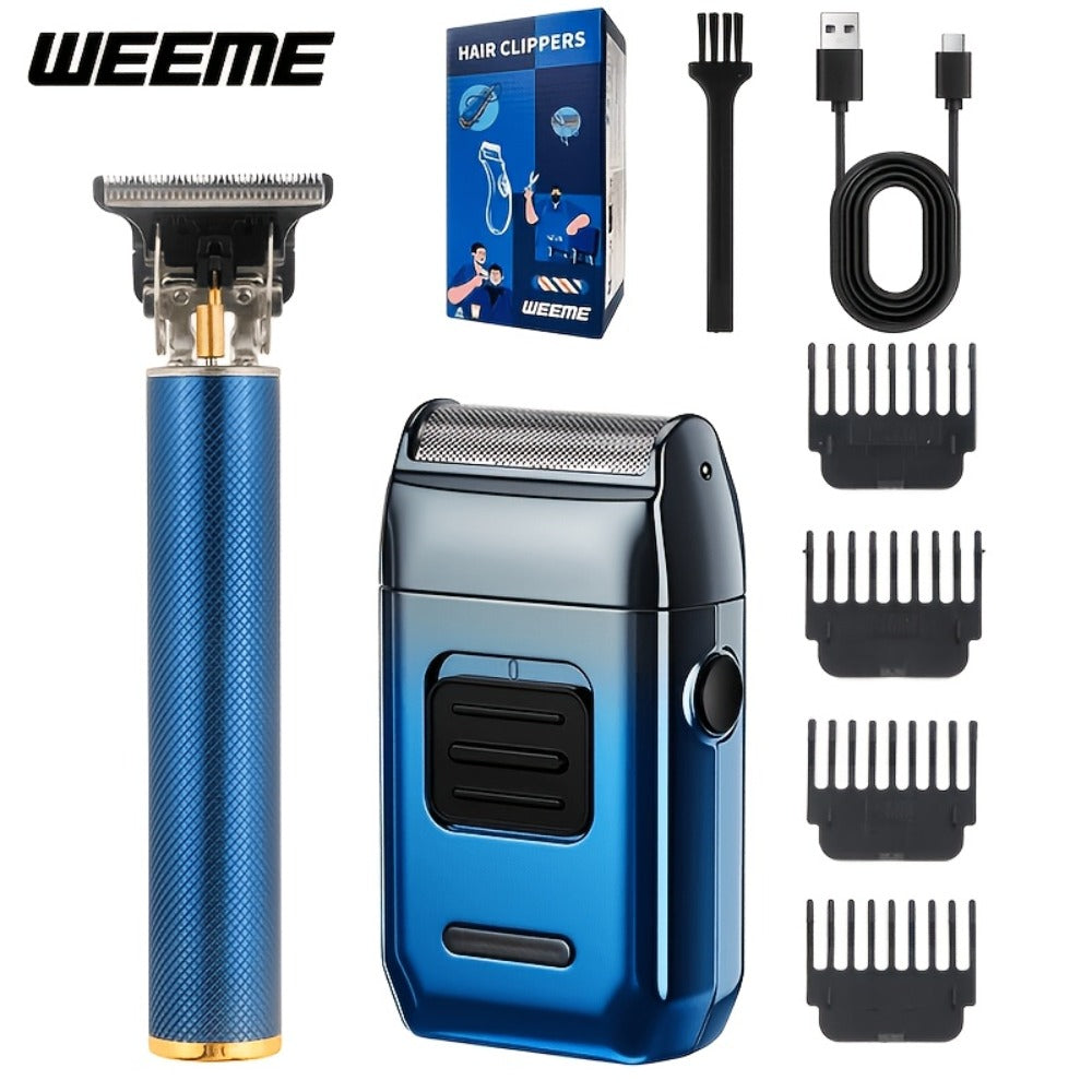 Hair Clippers & Trimmers WEEME Two- or Four-Piece Sets with USB Charging, Guide Combs and Five Source Options