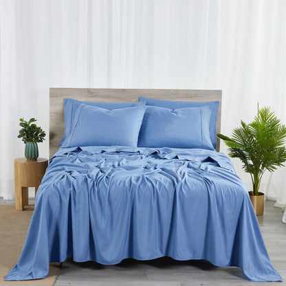 Sheet Set, 2000-Thread-Count 50% Microfiber and 50% Bamboo Blend with 16-Inch Fitted Pocket and Size-Based Pieces