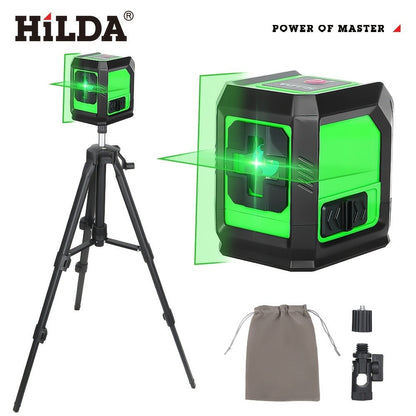 Green Laser Level Self Leveling Cross Line Horizontal Vertical Green Beam Laser with 39 Inch Adjustable Tripod Rotating Head for Home Decoration Construction Tiling Alignment