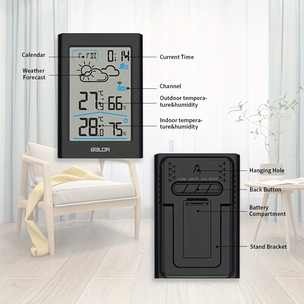 Wireless Home Weather Station with Indoor Outdoor Temperature, Humidity, Forecast and Alarm Clock