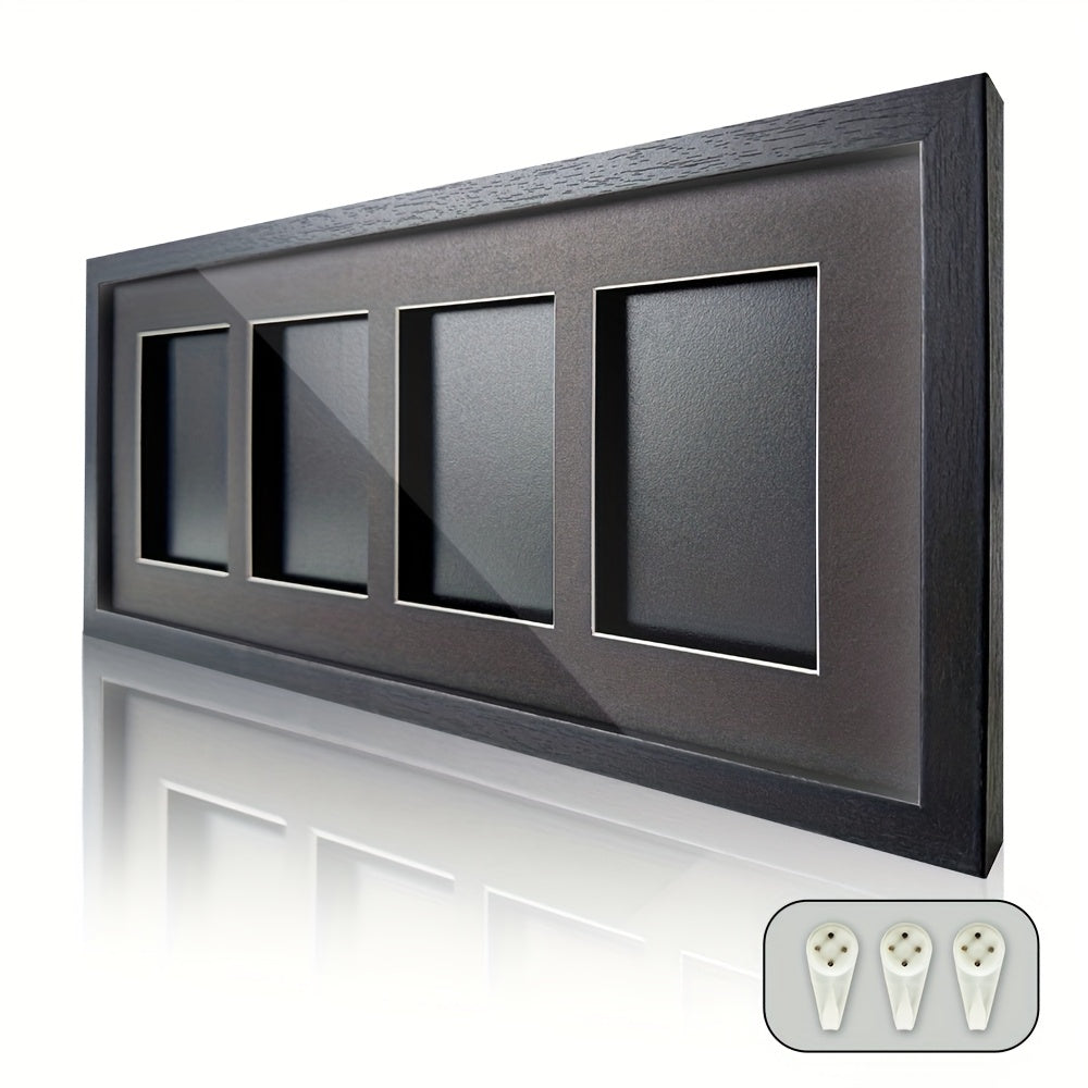 Wall-Mounted Trading Card Display Frame with Wood-Fiber Construction and 1, 2, 4, 6 or 10 Grid Options