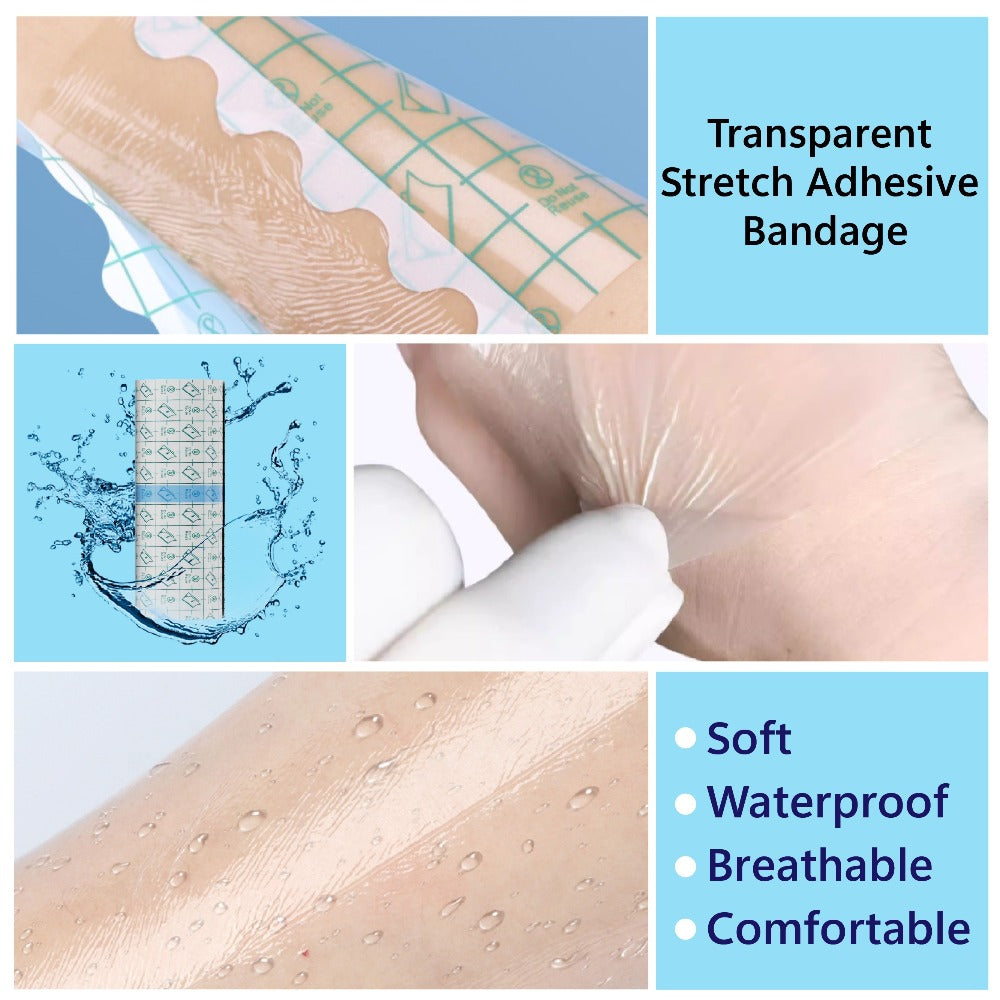 Tattoo Bandage Roll Clear Waterproof Second Skin Protective Film for New Tattoo Healing — Breathable Adhesive Transparent Aftercare Wrap Tape 5.9in x 5.5yd & 11yd