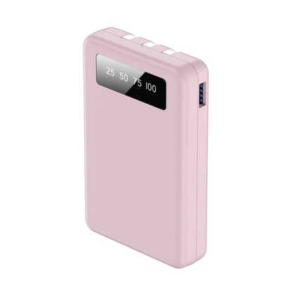 Slim Power Bank 5000mAh / 10000mAh with Built-in USB-C Cable, Charges 4 Devices Simultaneously, LED Indicator – Ultra-Compact Portable Charger for iPhone, Android, Travel, Everyday Carry
