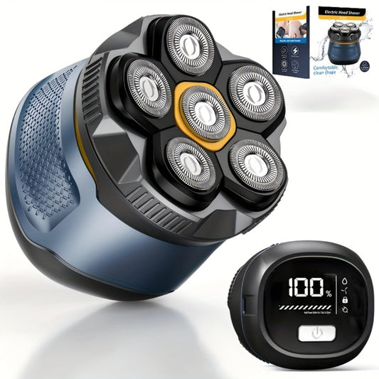 Electric Shaver 6D Dual-Ring Floating Blade with IPX7, Type-C Charging, LED Display and Nose Trimmer