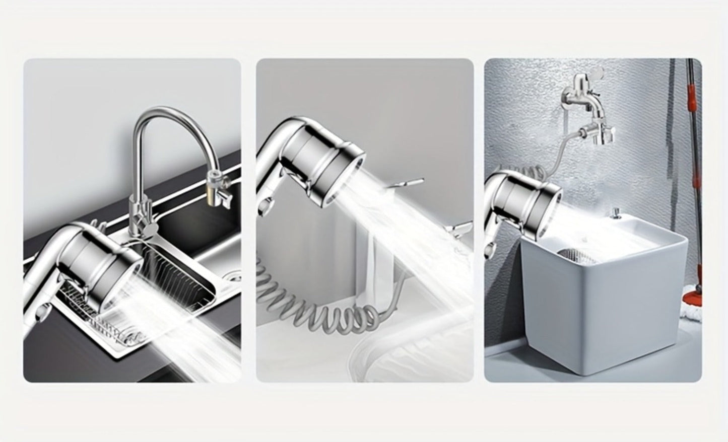 Faucet Extender Pull-Out Retractable Showerhead for Washbasin - Hot & Cold Compatible Hair Washing Sink Sprayer, Basin Extension Attachment for Bathroom Sink, 1-Speed & 3-Speed Options