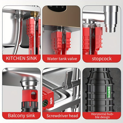 18-in-1 Sink Wrench and Plumbing Tool Kit with Multi-Position Head for Faucet and Basin Hardware Access