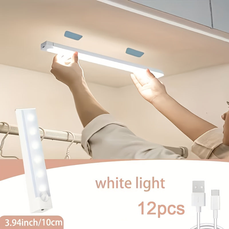 USB-C Rechargeable Motion Sensor LED Light Bar Sets in 10, 20 or 30cm Sizes and 6-, 9- or 12-Packs