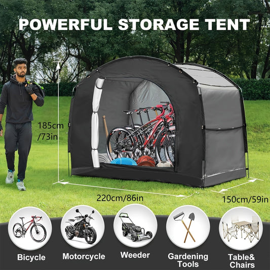 Outdoor Storage Tent Waterproof 230D Oxford Cloth PU4000 Portable Backyard Shed
