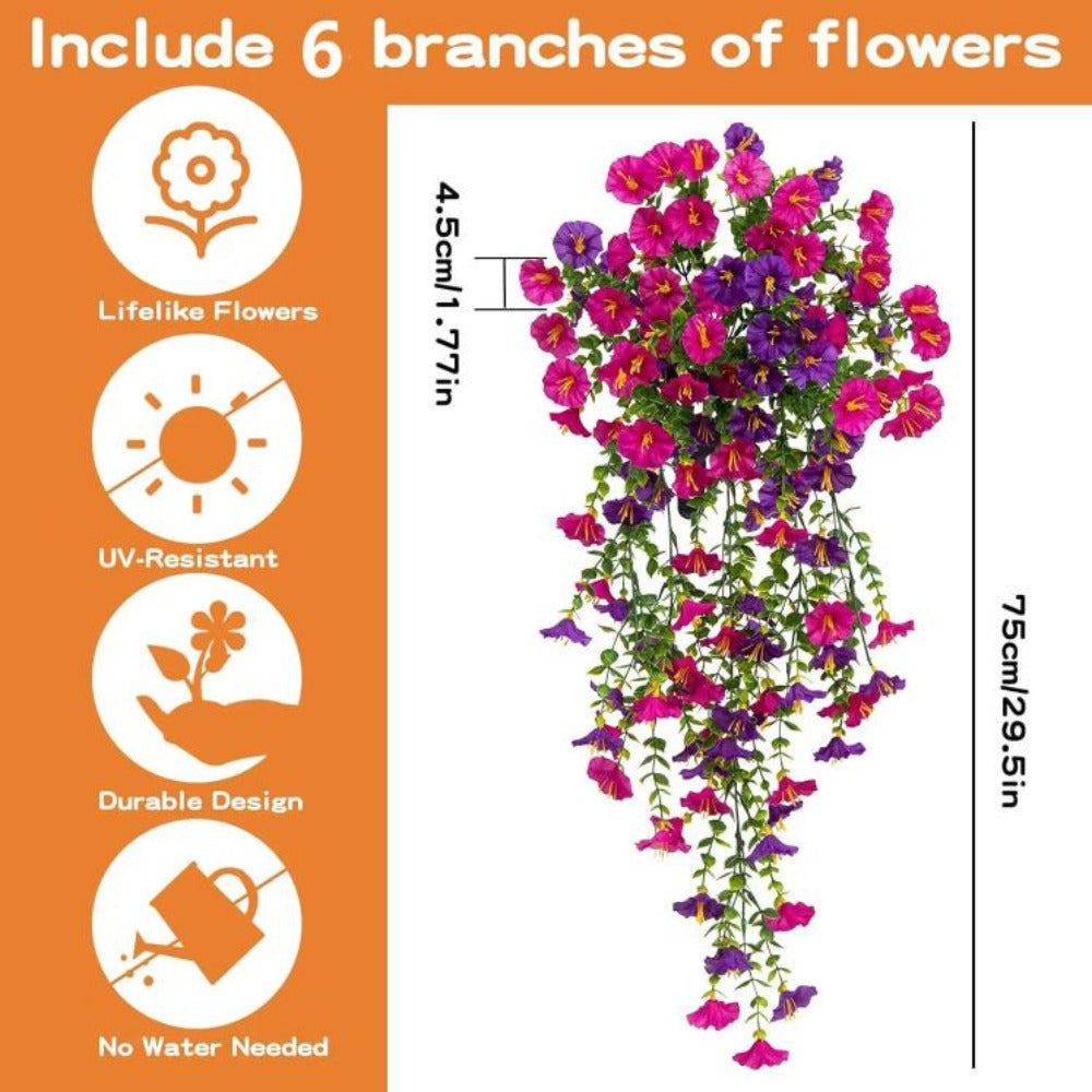 Three-Piece Artificial Rose Vine Garland with 216 Listed Flowers in Twelve Exact Color Combinations