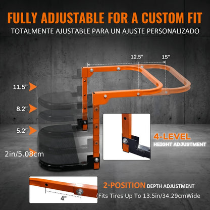 Tire Step Foldable Anti-Slip Thickened – 300 / 500 / 650 lb Capacity Adjustable Height for Truck SUV Trailer Maintenance, Fits Tires Up to 13.5" Wide, Portable