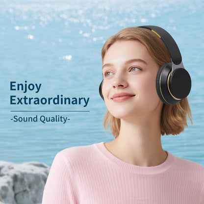 Foldable Over-Ear Wireless Headphones with FM Radio, TF Card Play & 3.5mm AUX, Built-In Mic, Soft Earpads, Portable Headset for Travel Home Office Cellphone PC, Gift for Men Women