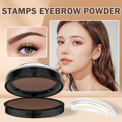 Waterproof Eyebrow Stamp Powder Kit Natural Arched Brow Shaping Long-Lasting Makeup for Women – Beginner Friendly Works on Dry & Oily Skin – Grey, Light Brown, Dark Brown Shades