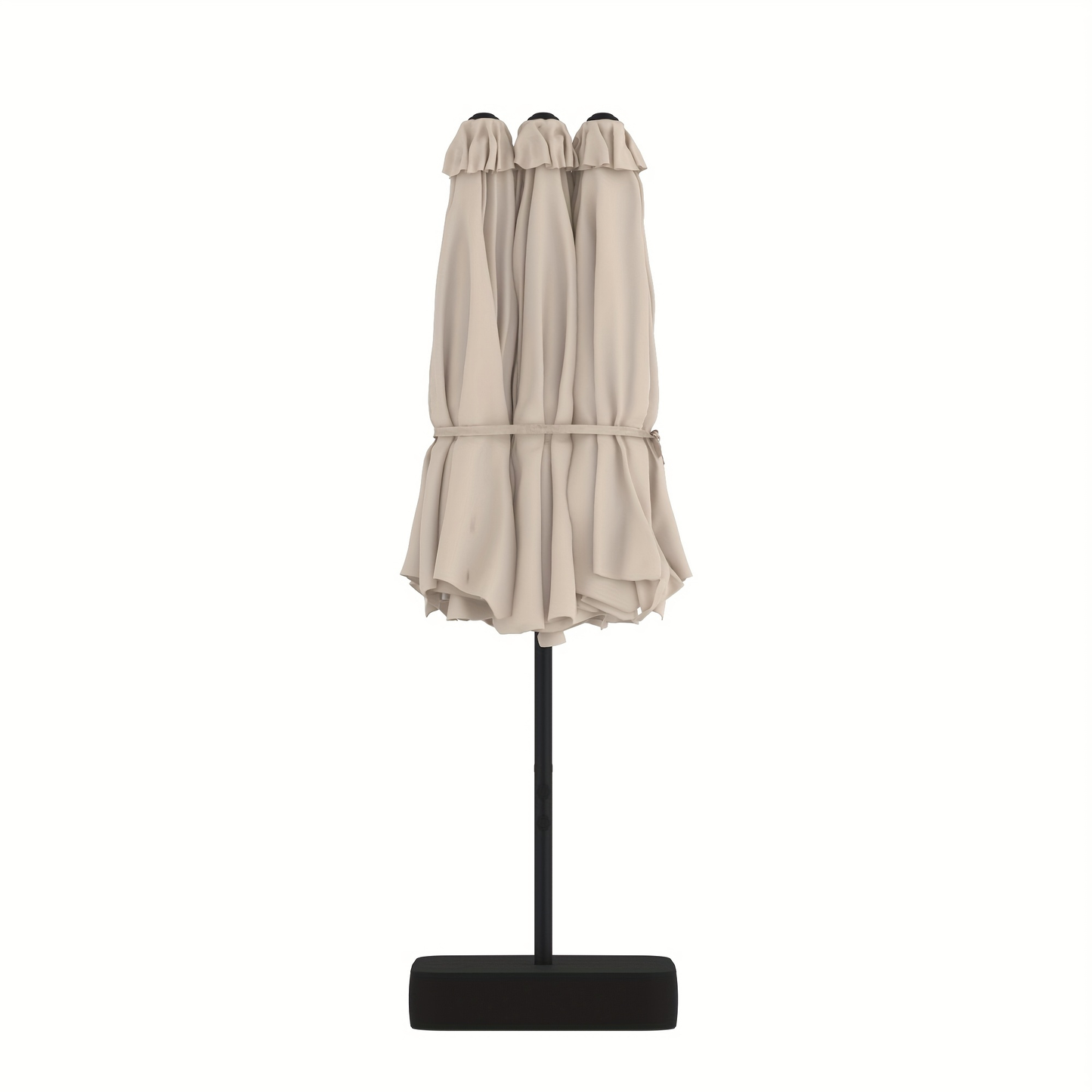 Large Patio Umbrella 15FT Double-Sided Rectangular with LED & Base