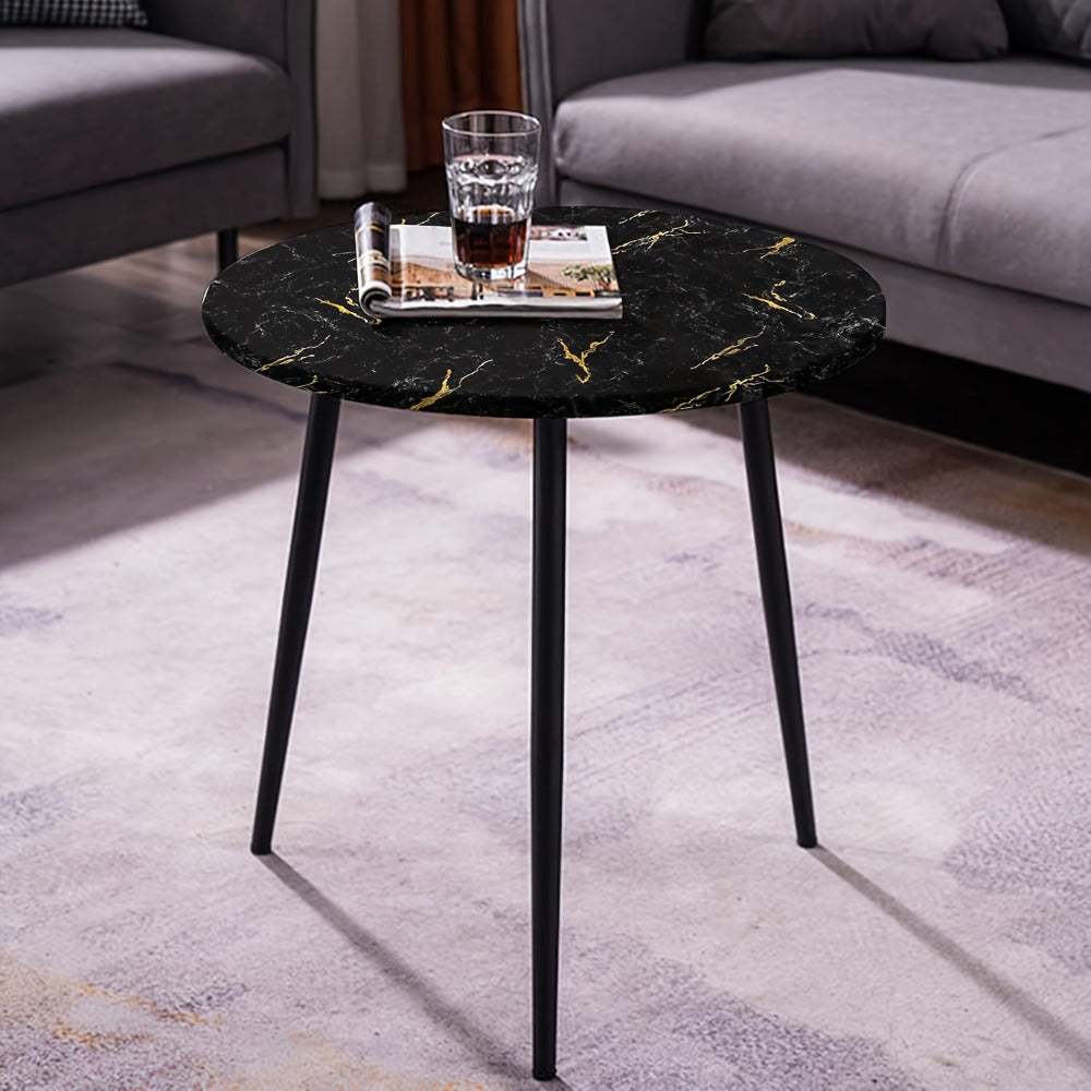 Black Marble Peel-and-Stick Contact Paper, 23.62 by 196.85 Inches, with Gold Vein Pattern for Furniture