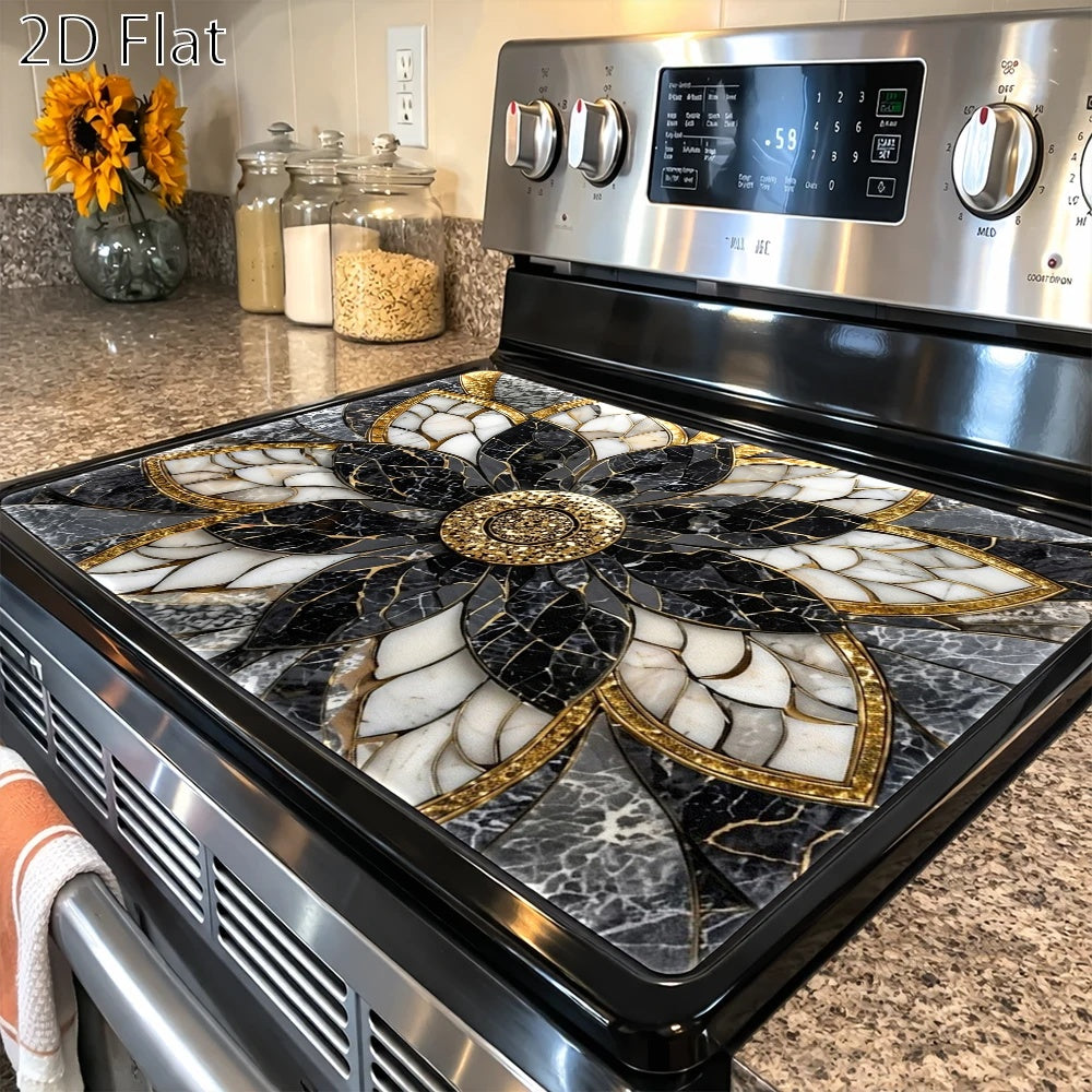 Lotus Marble Pattern Stove Protector Mat in 28.35 x 20.47-Inch or 3.9 x 7.8-Inch Checkout Sizes