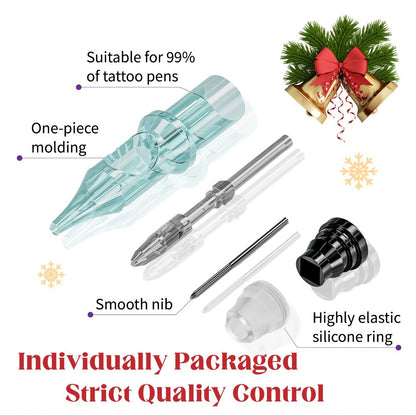 Tattoo Cartridge Needles with Neebol Label, 20-Piece #12 RL RM Mix or 50-Piece #12 RL Pack