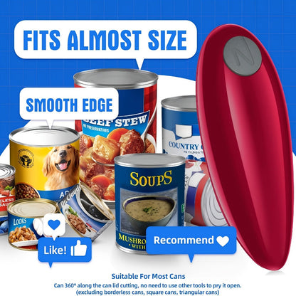 Electric Can Opener One Touch Automatic - Hands Free for Seniors & Arthritis, Kitchen & Camping Gift