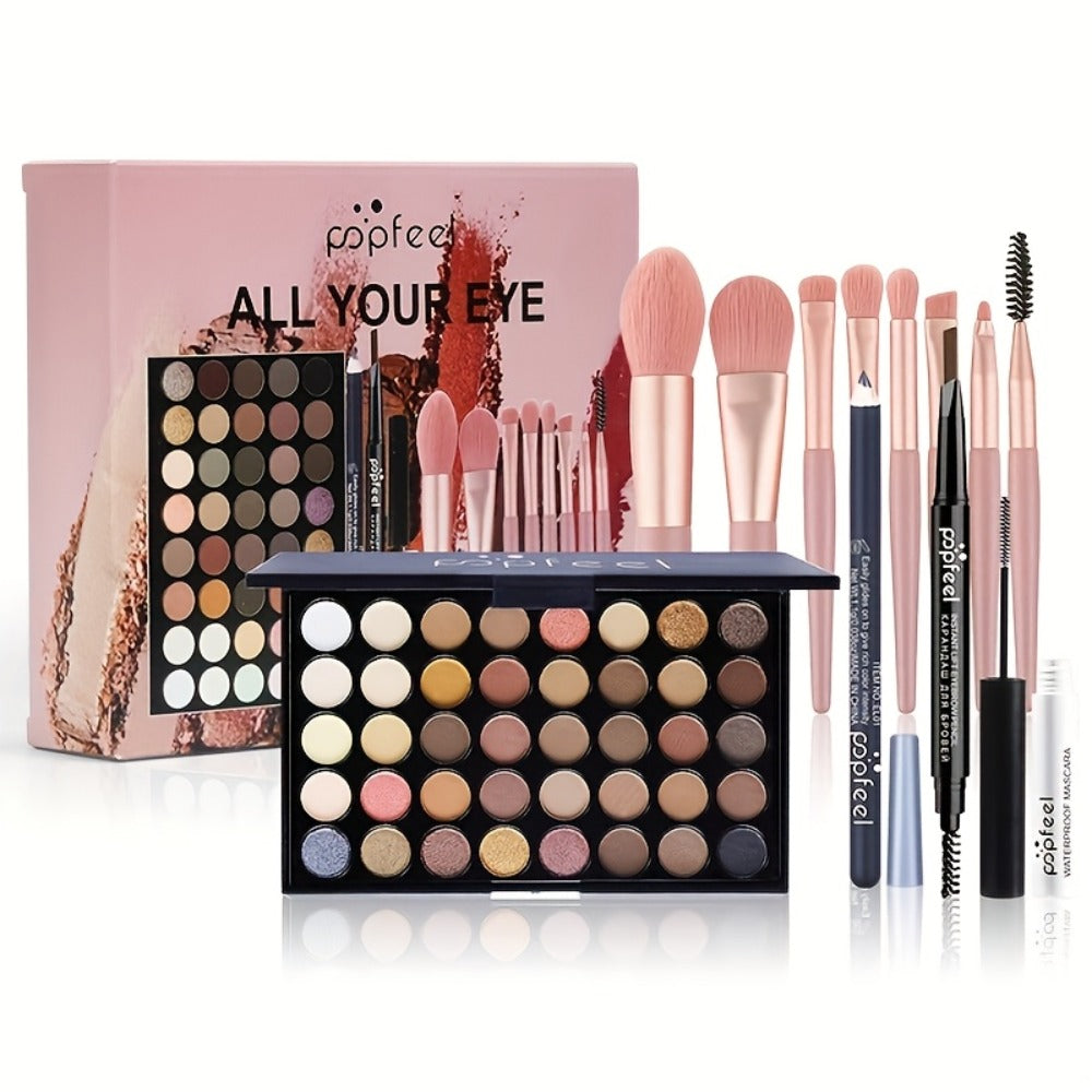 Multi-Piece Eye Makeup Set with Palette, Brushes and Three Exact Checkout Kit Configurations