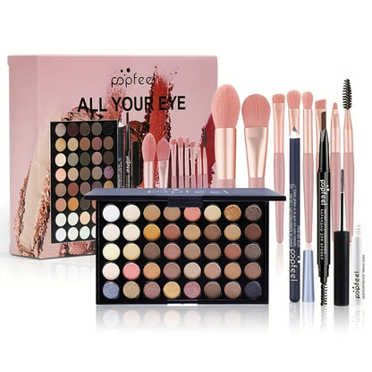 Multi-Piece Eye Makeup Set with Palette, Brushes and Three Exact Checkout Kit Configurations