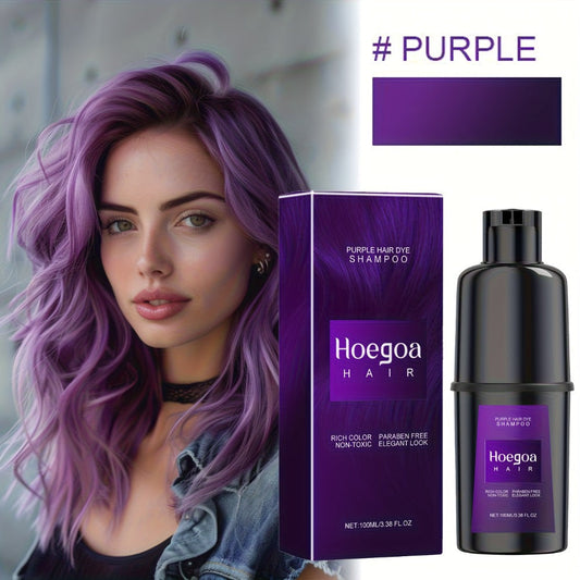 3-in-1 Hair Dye Shampoo Conditioner Color Foam No-Damage Herbal Formula Moisturizing High Shine Easy Apply for All Hair Types Purple Black Red Brown