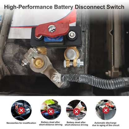 Battery Disconnect Switch 2pcs – Rotary Isolator Cut-Off for 12V & 24V Systems, Brass Corrosion-Resistant, Fits Cars Trucks Boats – No-Tool Installation